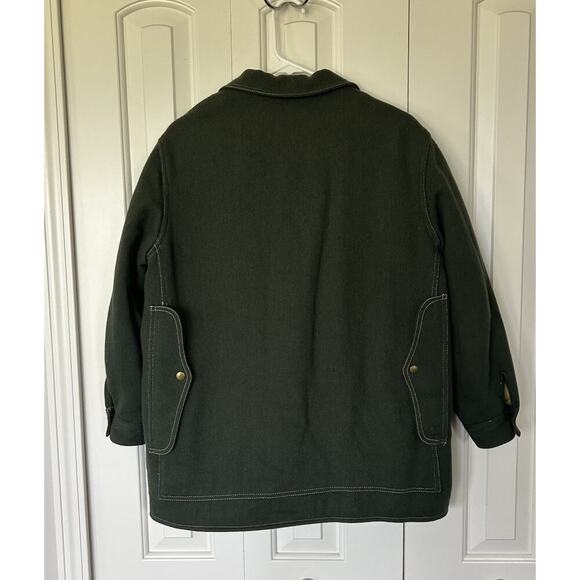 Vintage Liz Claiborne Passport Dark Green Wool Coat Size Women’s Petite Small - Picture 6 of 9